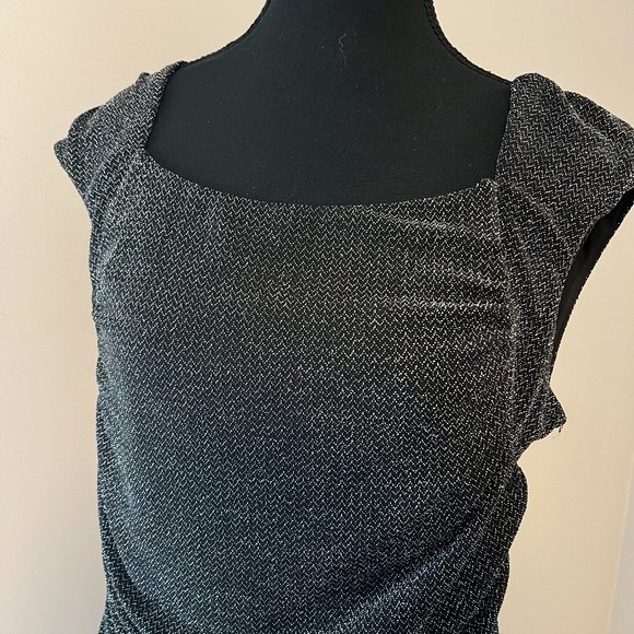 Ruched Black and Silver Dress - Picture 2 of 7